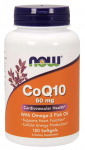 NOW FOODS koens&uuml;&uuml;m Q10 ja oomega-3 (120 kapslit)