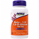 NOW FOODS beetagl&uuml;kaan - beeta-1,3/1,6-D-gl&uuml;kaan 100 mg (90 kapslit).