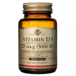 Solgar D3-vitamiin 125 mcg (5000 R&Uuml;) &ndash; 100 pehmet geeli