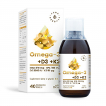 AURA HERBALS Omega-3 (370 DHA) + D3 (2000 R&Uuml;) + K2MK7 vedelik (200 ml)