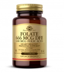 SOLGAR folaat 666 mcg DFE (400 mcg foolhapet) (250 tabletti).