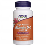 Now Foods D3-vitamiin 1000 R&Uuml; - 180 pehmet kapslit