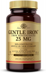 SOLGAR Gentle Iron 25 mg - mahe raua&uuml;hend - rauddigl&uuml;tsinaat (180 kapslit).