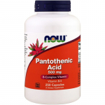 NOW FOODS Pantoteenhape - pantoteenhape (vitamiin B5) 500 mg (250 kapslit).