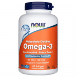 Now Foods Omega-3 molekulaarselt destilleeritud ja enterokattega - 180 pehmet kapslit
