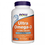 Now Foods Ultra Omega-3, 500 EPA/250 DHA - 180 pehmet kapslit