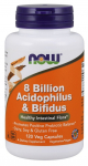 NOW Foods 8 miljardit atsidofiilust ja bifidust - 120 kapslit