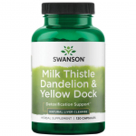 SWANSON Milk Thistle, Dandelion & Yellow Dock - piimaohakas, v&otilde;ilill ja kollane dokk (120 kapslit).
