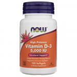 Now Foods D3-vitamiin 5000 R&Uuml; - 120 pehmet kapslit
