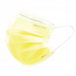 UNIGLOVES Meditsiiniline mask elastse ribaga PROFIL PLUS YELLOW 3-kihiline, 50 tk