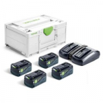 Akude ja laadija komplekt FESTOOL SYS 18V 4x5,0/TCL 6 DUO