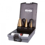 3-osaline TiN-kattega HSS-puuride komplekt RUKO