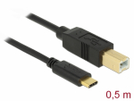 USB-C kaabel C - B 0.5m, (USB 2.0 480 Mbps)