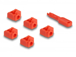 RJ45 pordilukk, punane, 10tk + v&otilde;ti