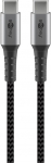USB-C kaabel 2.0m, metallist pistik, tekstiilist
