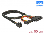 SFF-8643 kaabel (M) > U.2 SFF-8639 + SATA power connector, 0.5m