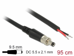 Toitekaabel DC pistik 5.5x2.1x9.5mm keeratav 0.95m