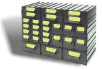 CABINET with 27 bins (mixed)