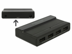 USB 3.1 hub, 4 porti, 10Gbps, toiteplokk komplektis, must