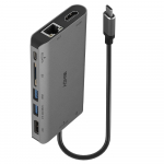 USB-C dock: : 1x HDMI, 1x DP, 1x RJ45, 2x USB Type A, 1x USB Type C, 1x SD, 1x Audio, sobib ka MAC&acute;ile