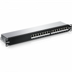 Paneel RJ45 Cat5e/Cat6/Cat6a 16 port varjestatud must