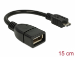 &Uuml;leminek USB 2.0 Micro B (M) - USB 2.0 A (F) 0.15m OTG