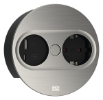 Pistikupesa Twist 2 1 x CEE7/3 2.0m, 1 x USB-A, 1 x USB-C, roostevaba terase imitatsioon