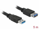 USB 3.0 pikenduskaabel A - A 5.0m, must