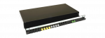 FO paneel 24xST simplex liikuva riiuliga 19&acute;&acute; 1U must t&uuml;hi
