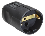 Toitepesa CEE7/7, 16A / 250V, maandusega, must