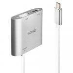 Konverter USB-C (M) - HDMI 2160p@30Hz/ VGA (F) 2160p@30Hz 0.15m, h&otilde;be, SST/MST