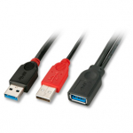 USB 3.0 Y-kaabel A (F) - 2 x A (M) 0.5m