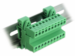 Terminal block R5.08mm, 10-ne, 24-12 AWG, DIN-liistule, nurgaga