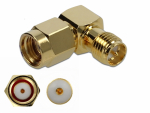 &Uuml;leminek RP-SMA pistik - RP-SMA pesa, 10 GHz, kullatud, nurgaga