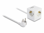 Maandusega pikendusjuhe 3 osa/ 1.5m, max 3680W, valge , 2x USB-A, 1x USB-C