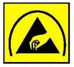 ADHESIVE LABEL with ESD symbol "protective" - 12,5x12,5mm Packages of 1000