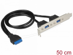 Laienduskaart 1 x 19-pin USB 3.0 emaplaadile > 2 x USB 3.0 Type-A v&auml;line, ema