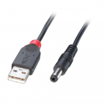 USB 2.0 kaabel A - DC 2.5mm/5.5mm 1.5m, 5V, must