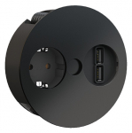 Pistikupesa Twist 1 x CEE7/3 2.0m, 2 x USB-A, matt must