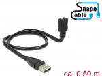 &Uuml;leminek USB 2.0 A (M) - USB 2.0 Micro B (F) 0.5m
