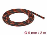 Kaablir&uuml;&uuml;s 6mm (3-9mm) must/punane, 2.0m pol&uuml;ester, sukk