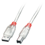 USB 2.0 kaabel A - B 0.2m, l&auml;bipaistev