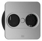 Pistikupesa Twist 2 1 x CEE7/3 0.2m, 1 x USB-A, 1 x USB-C, matt h&otilde;be, nurkne