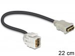 Keystone moodul: HDMI F / F, 250&deg; nurgaga, kaabli pikkus 22cm, valge