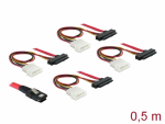 Mini SAS kaabel 0.5m (SFF-8087 - SFF-8482), 0.5m toitekaabel, must