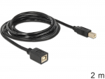 USB 2.0 pikenduskaabel USB 2.0 B (M) - USB 2.0 B (F) 2.0m, must