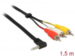&Uuml;leminek 2.5mm 3pin (M) - 3.5mm 4 pin (F) must