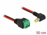 Toitekaabel DC 5.5 x 2.5mm (M) - Terminal Block 2pin, 0.5m, nurgaga