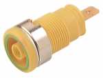 Banaanpesa 4mm,1000V, 24A, isoleeritud, kolla-roheline