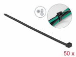 Kaablisidemed 380 &times; 7.6mm mustad, kuumakindlad kuni 131&deg;, 94V-2 (50tk)